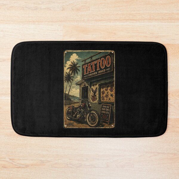 Item preview, Vintage Coastal Tattoo Shop Biker Retro Palm Tree designed and sold by Modaozushi216.