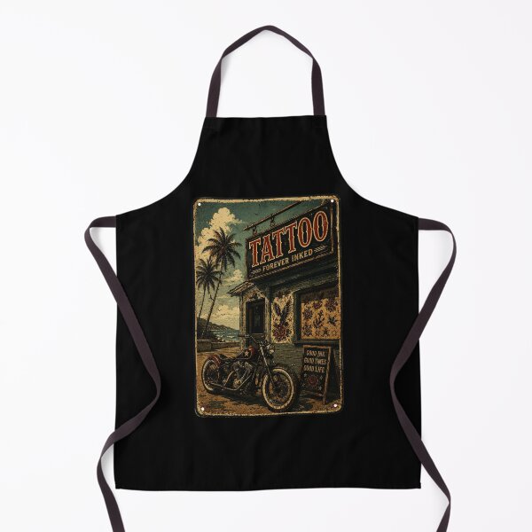 Item preview, Vintage Coastal Tattoo Shop Biker Retro Palm Tree designed and sold by Modaozushi216.