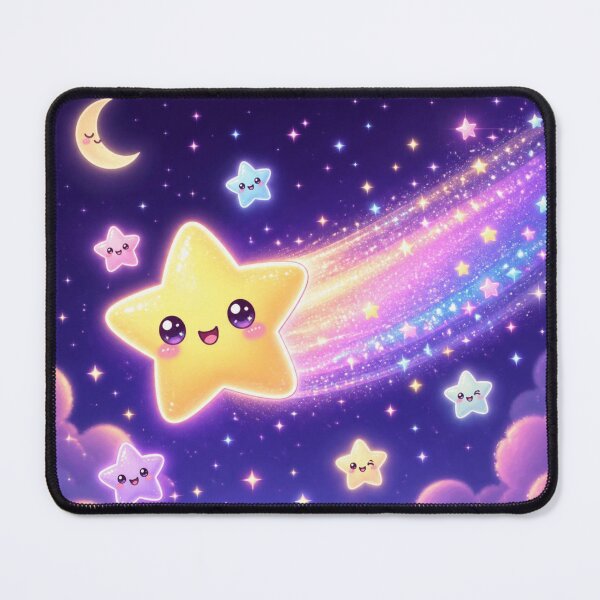 Item preview, Kawaii Shooting Star Rainbow Galaxy Cute Celestial Night Sky Pastel Space Art designed and sold by Cosmic Zodiac Studio.