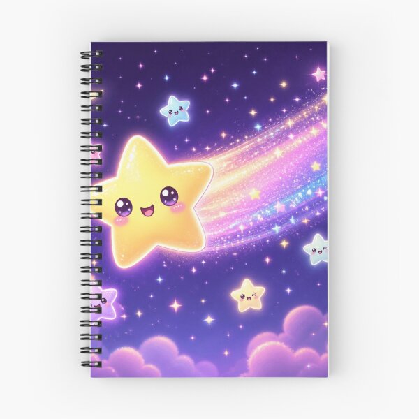Item preview, Kawaii Shooting Star Rainbow Galaxy Cute Celestial Night Sky Pastel Space Art designed and sold by Cosmic Zodiac Studio.