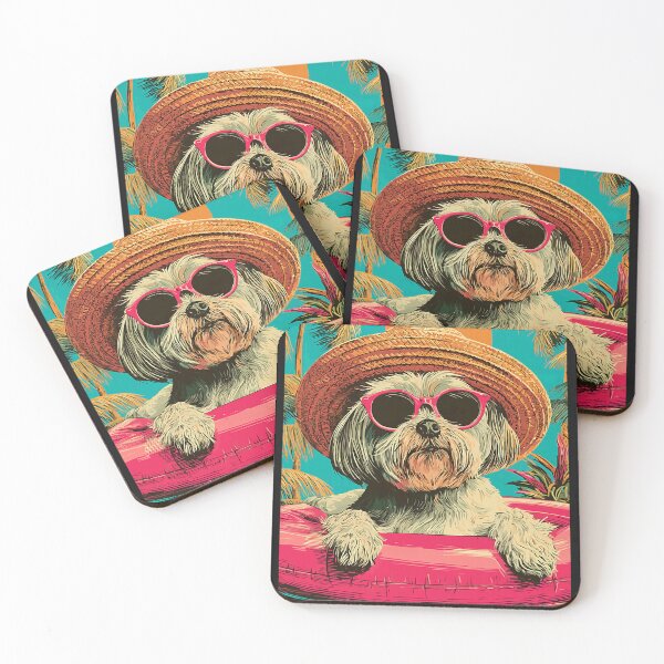 Item preview, Summer Maltese with Sunglasses Cute Dog Tropical Pool Party designed and sold by Littermin.