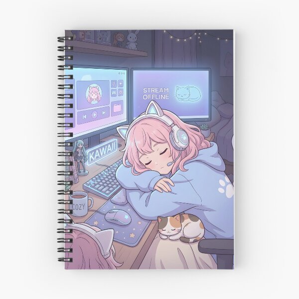 Item preview, AFK Cozy Gamer | Lo-fi Waifu & Cat Ear Headphone Art designed and sold by OVERRIDESTUDIOS.