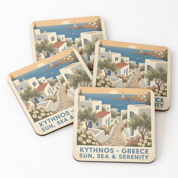 Item preview, Kythnos Greece, Greek Island Vintage Travel Tourism designed and sold by TravelersGems.