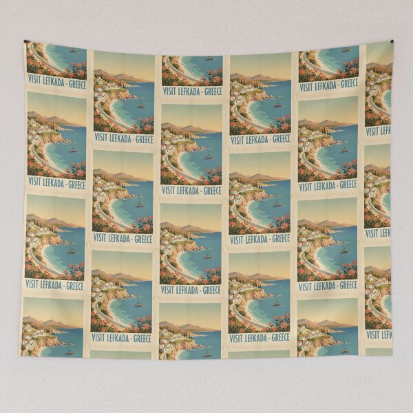Item preview, Lefkada Greece, Greek Island Vintage Travel Tourism designed and sold by TravelersGems.