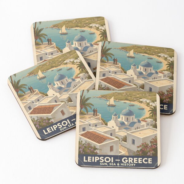 Item preview, Leipsoi Greece, Greek Island Vintage Travel Tourism designed and sold by TravelersGems.