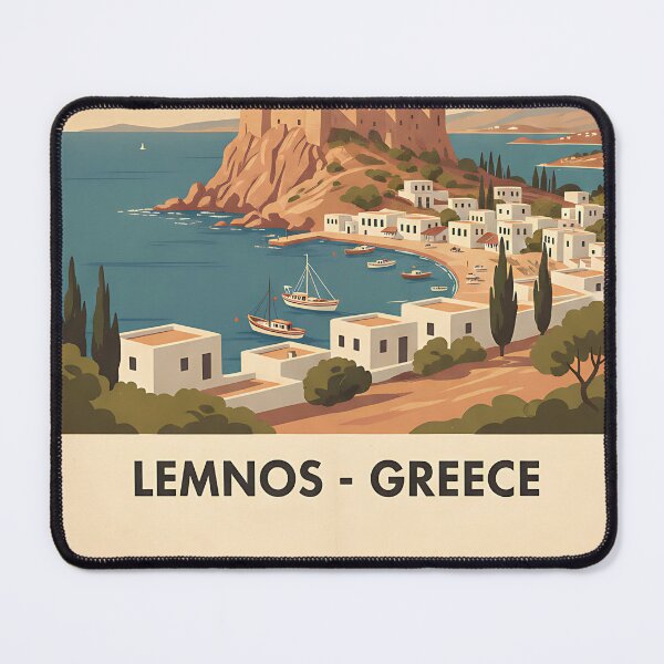 Item preview, Lemnos Greece, Greek Island Vintage Travel Tourism designed and sold by TravelersGems.