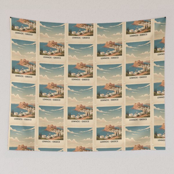 Item preview, Lemnos Greece, Greek Island Vintage Travel Tourism designed and sold by TravelersGems.