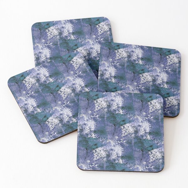 Item preview, Impressionistic Collage Flowers in Navy and Teal designed and sold by Artistestella.