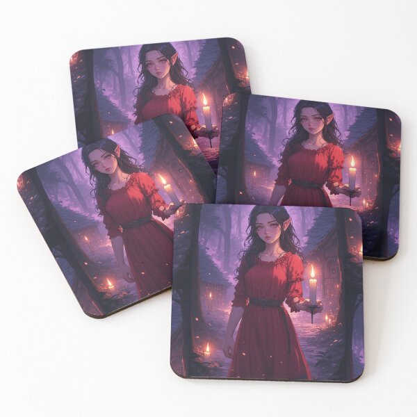 Item preview, Vampire woman with a candle in a forest designed and sold by ArtsJulian.