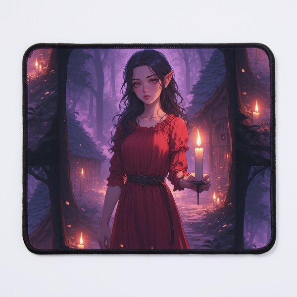 Item preview, Vampire woman with a candle in a forest designed and sold by ArtsJulian.