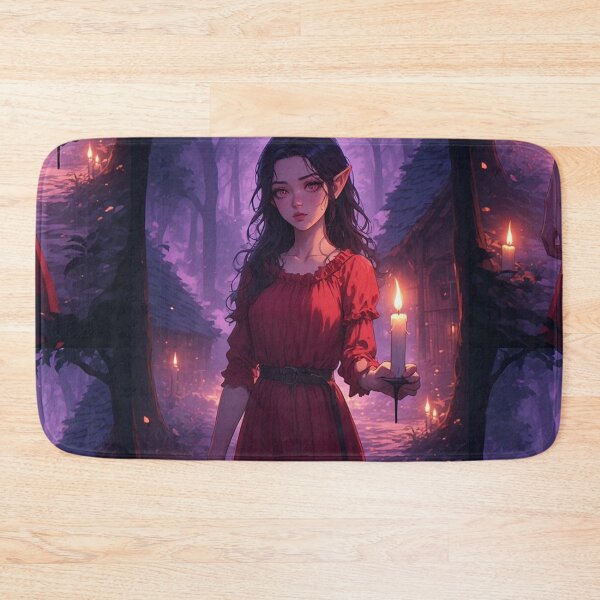 Item preview, Vampire woman with a candle in a forest designed and sold by ArtsJulian.