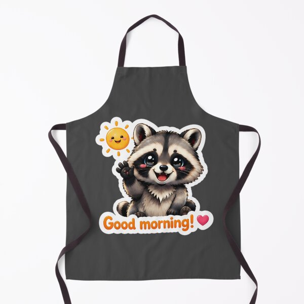 Item preview, Cute Raccoon Good Morning Sunshine Sticker designed and sold by LuisWorks.