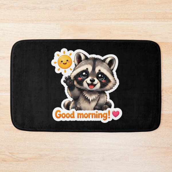 Item preview, Cute Raccoon Good Morning Sunshine Sticker designed and sold by LuisWorks.
