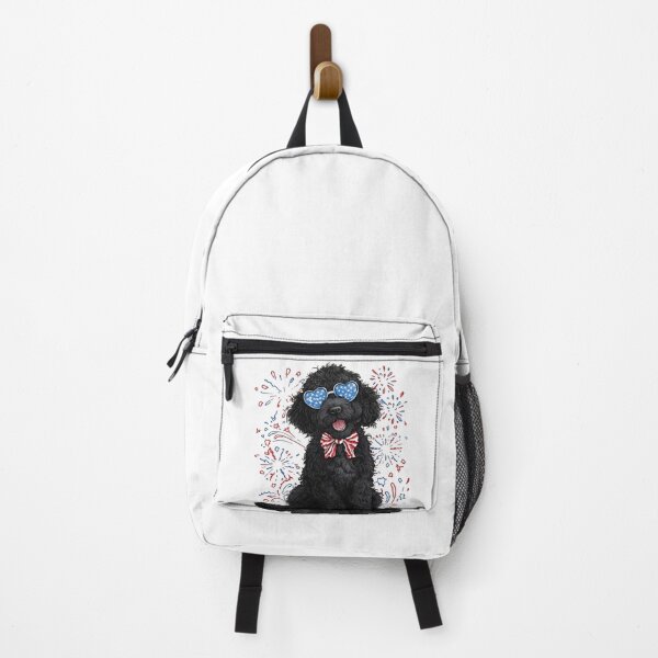 Item preview, Patriotic Doodle Dog with USA Flag Sunglasses & Fireworks designed and sold by HUTEND.