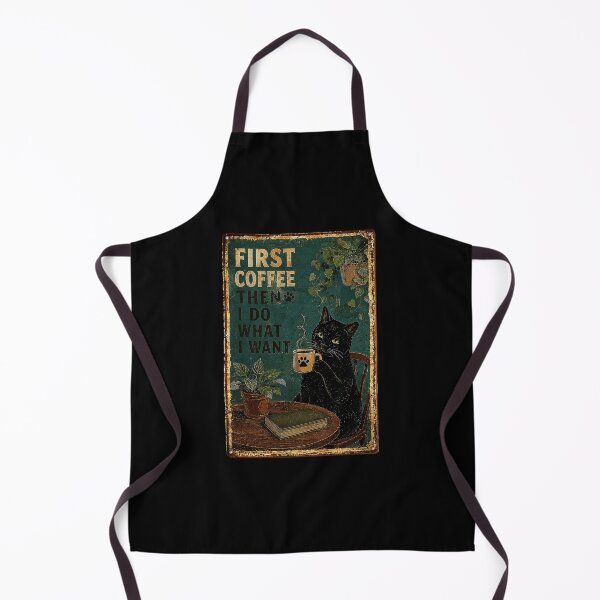 Item preview, Vintage Black Cat Coffee Quote With Cozy Moody Reading Room designed and sold by eliramaison.