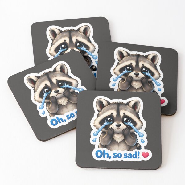 Item preview, Cute Sad Raccoon Crying Expression designed and sold by LuisWorks.