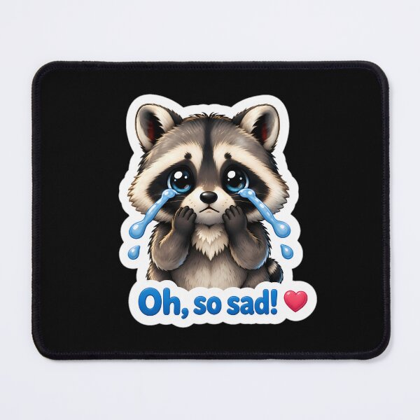 Item preview, Cute Sad Raccoon Crying Expression designed and sold by LuisWorks.