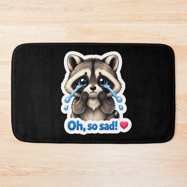 Item preview, Cute Sad Raccoon Crying Expression designed and sold by LuisWorks.