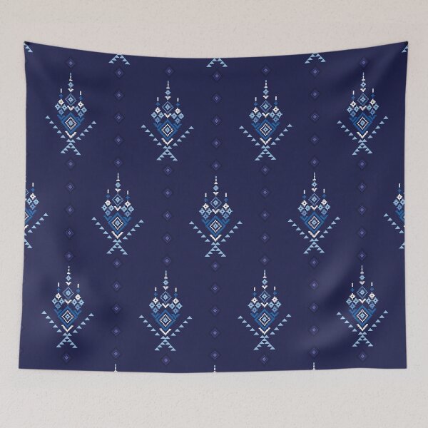 Item preview, Indigo Tribal Geometric Seamless Pattern designed and sold by PowerAntShop.