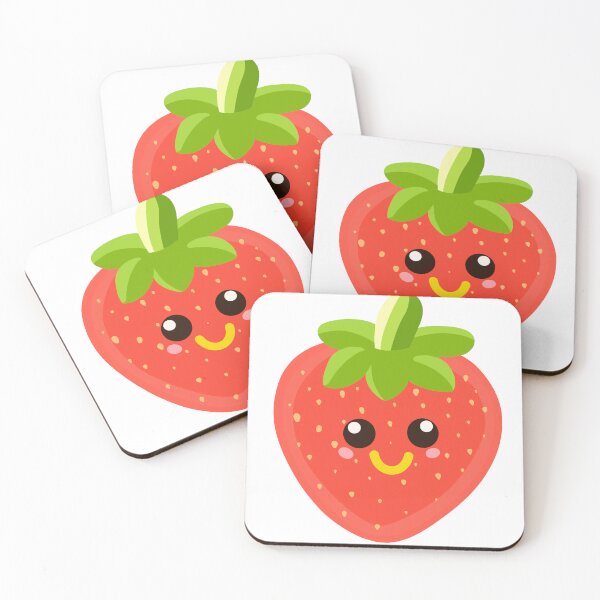 Item preview, Cute Red Strawberry Character Art designed and sold by Teenidesign .