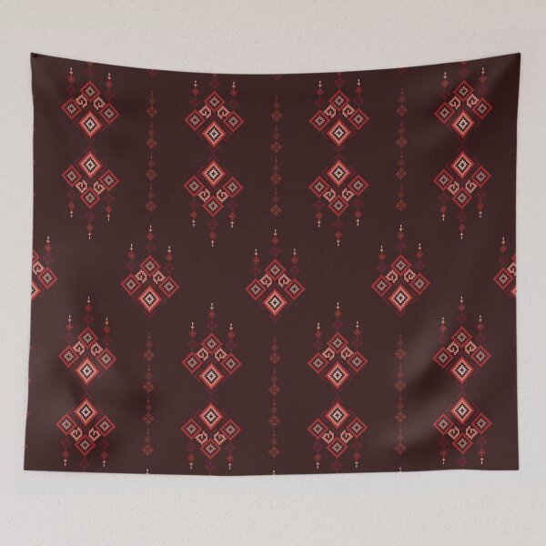 Item preview, Burgundy Ethnic Diamond Seamless Pattern designed and sold by PowerAntShop.