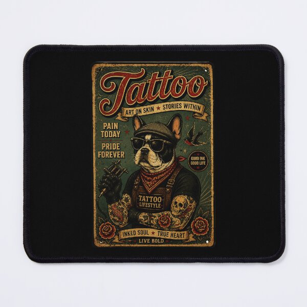 Item preview, Vintage Tattoo Bulldog Retro Ink Lifestyle Streetwear Illustration designed and sold by Modaozushi216.