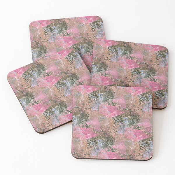 Item preview, Impressionistic Collage Flowers in Pink and Green designed and sold by Artistestella.