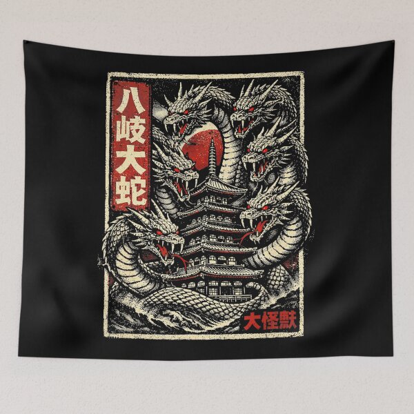 Item preview, Eight Headed Dragon Yokai Poster With Vintage Japanese Monster Style designed and sold by titanlevi.