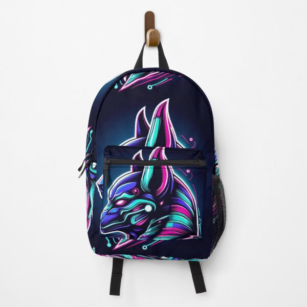 Item preview, Neon Anubis Cyberpunk Street Art – Glowing Egyptian God Graffiti Sticker & Urban T-Shirt Design designed and sold by Tune Me.