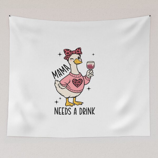 Item preview, Funny Duck Mama Needs a Drink Design designed and sold by HUTEND.
