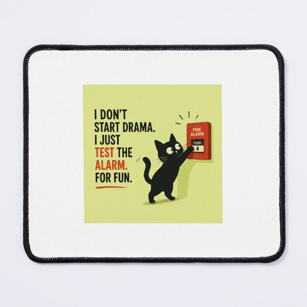 Item preview, Test The Alarm Funny Black Cat designed and sold by LovelyCatGalaxy.