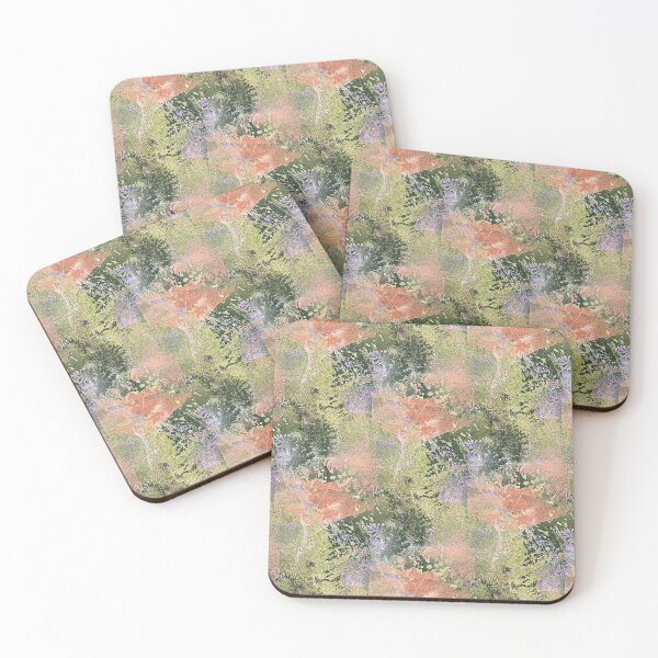 Item preview, Impressionistic Collage Flowers in Apricot and Green designed and sold by Artistestella.