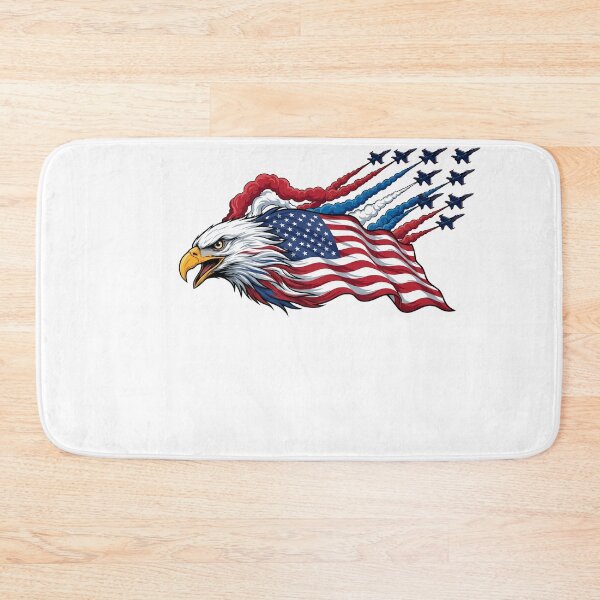Item preview, Patriotic American Eagle Flag with Fighter Jets designed and sold by HUTEND.