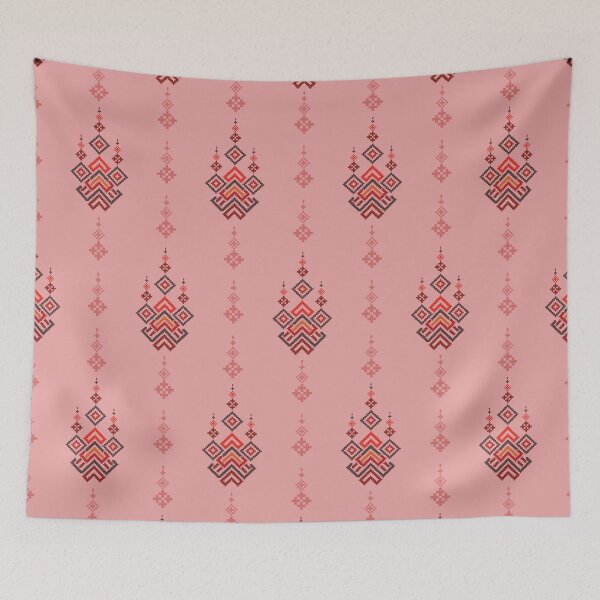 Item preview, Seamless Traditional Thai Ethnic Geometric Pattern in Peach Pink designed and sold by PowerAntShop.