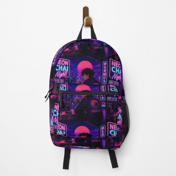 Item preview, Neon chai nights Lo-fi cyberpunk cityscape designed and sold by Priyan96.