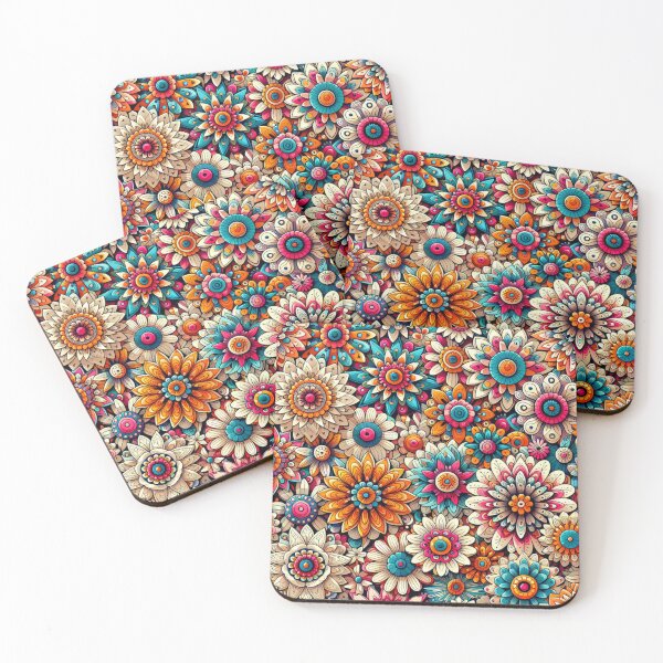 Item preview, Intricate Floral Mosaic - AI Gen Colorful Flowers Seamless Pattern designed and sold by Pattern Fusion Creations.