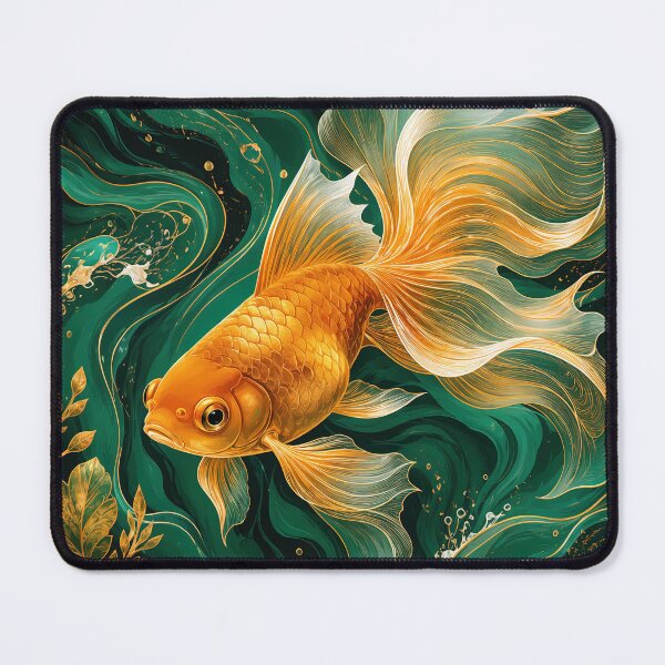 Item preview, Luxury Goldfish in Emerald Waves designed and sold by ms_illustration.