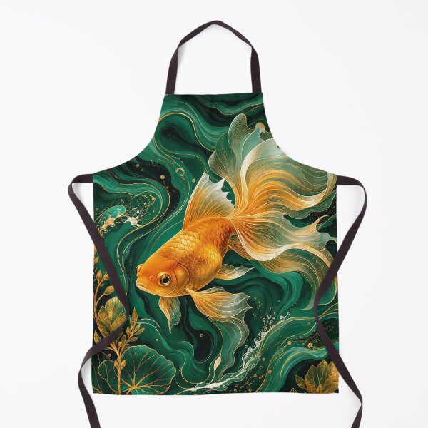 Item preview, Luxury Goldfish in Emerald Waves designed and sold by ms_illustration.