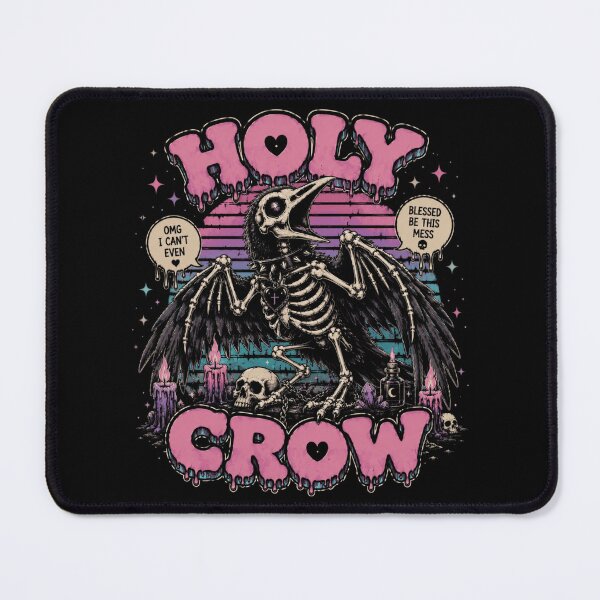 Item preview, Holy Crow Skeleton Raven Goth T-Shirt – Pastel Gothic Crow Meme designed and sold by printedartgoods.
