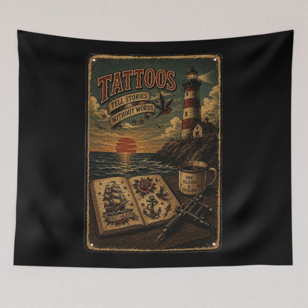 Item preview, Vintage Nautical Tattoo Lighthouse Retro Sailor Ink designed and sold by Modaozushi216.