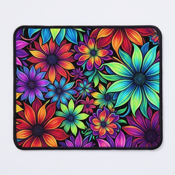 Item preview, Psychedelic Neon Rainbow Floral Garden Pattern designed and sold by LuisWorks.