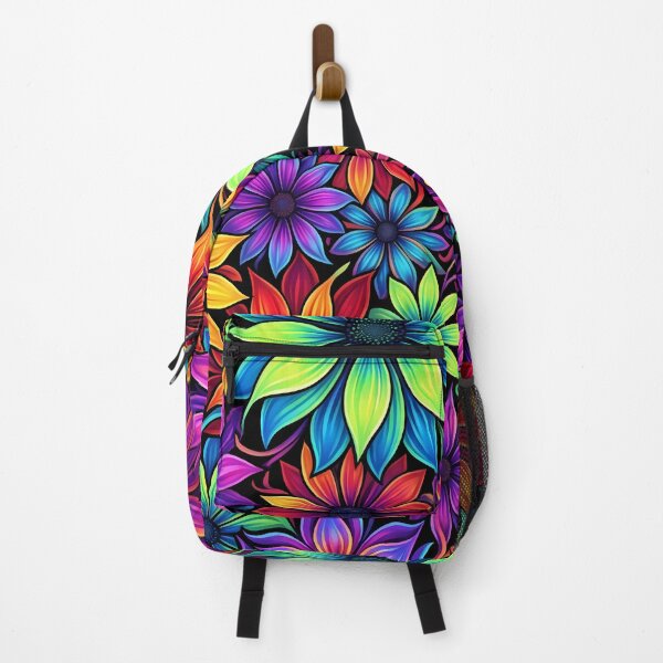 Item preview, Psychedelic Neon Rainbow Floral Garden Pattern designed and sold by LuisWorks.