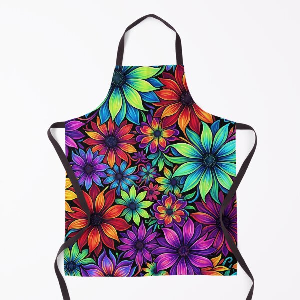 Item preview, Psychedelic Neon Rainbow Floral Garden Pattern designed and sold by LuisWorks.