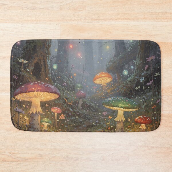 Item preview, Enchanted Mushroom Forest Fantasy Art | Glowing Fairycore Woodland Scene designed and sold by cr6zym1nd.