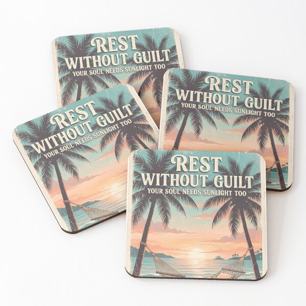 Item preview, Rest Without Guilt – Ocean Therapy Poster Design designed and sold by Sea Gem.