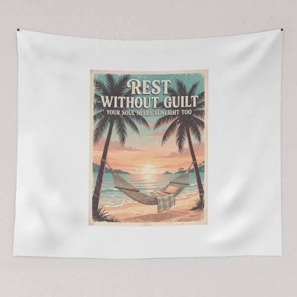 Item preview, Rest Without Guilt – Ocean Therapy Poster Design designed and sold by Sea Gem.