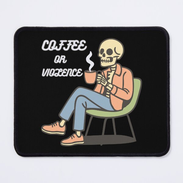 Item preview, coffee or violence simple classic design designed and sold by OldSkullDesigns.