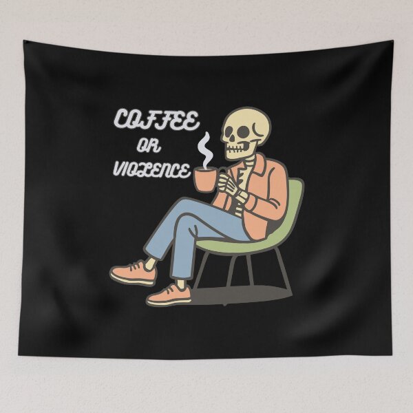 Item preview, coffee or violence simple classic design designed and sold by OldSkullDesigns.