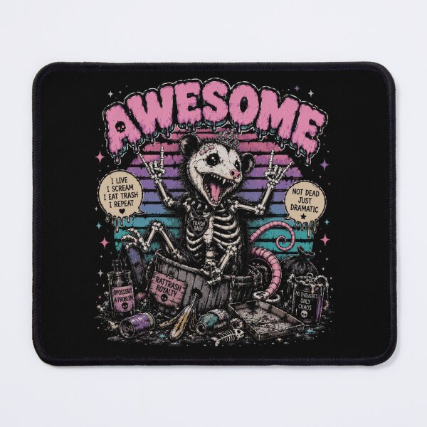 Item preview, Awesome Skeleton Possum Goth T-Shirt – Trash Panda Chaos Meme designed and sold by printedartgoods.