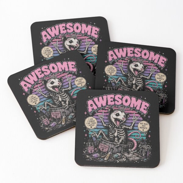 Item preview, Awesome Skeleton Possum Goth T-Shirt – Trash Panda Chaos Meme designed and sold by printedartgoods.